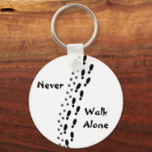 犬の恋人の決して単独で歩くパワープリントキーチェーン キーホルダー (正面)