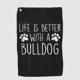 犬の恋人の生活はブルドッグのママの贈り物で良い ゴルフタオル
