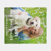 犬の恋人の真の愛は4つの足を持つカスタムペットフォト フリースブランケット (正面(横))