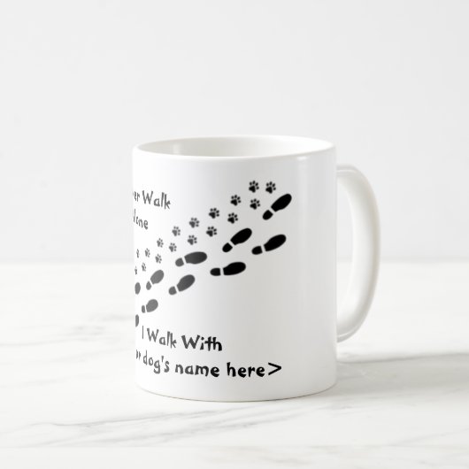 犬の恋人の私は決してPawprintのマグだけ歩きません コーヒーマグカップ (正面右)