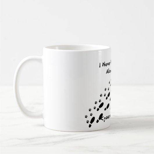 犬の恋人の私は決してPawprintのマグだけ歩きません コーヒーマグカップ (左)