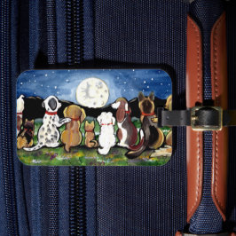 犬の恋人の荷物IDラベルパーソナライズされたムーンネイビー ラゲッジタグ