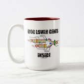 犬の恋人の遺伝子の内部(DNAの写し) ツートーンマグカップ (左)