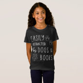 犬の恋人は簡単に気を散らした犬の本おもしろい犬L Tシャツ (正面フル)