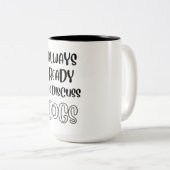 犬の恋人は、常に犬を議論する準備ができて、犬のパパT ツートーンマグカップ (正面右)