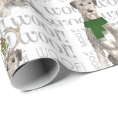 犬の恋人アイリッシュウルフハウンドで〔雄ジカの〕枝角クリスマス ラッピングペーパー (ロールコーナー)