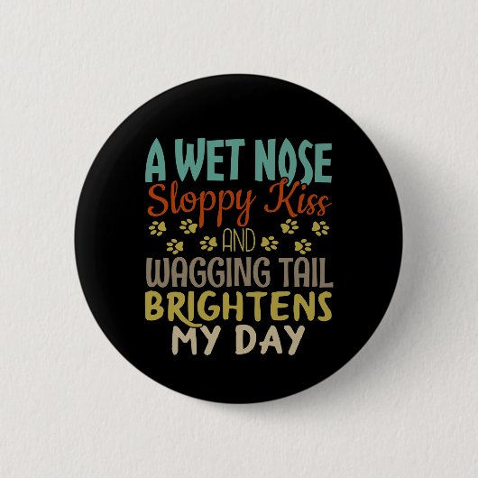 犬の恋人ウェットノーズスロピーキス引用文 缶バッジ (正面)