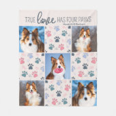 犬の恋人カスタマイズ5フォトパステルポープリント フリースブランケット (正面)