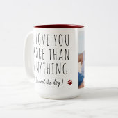 犬の恋人カスタムの写真I Love You Valentines Day ツートーンマグカップ (正面左)