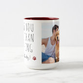 犬の恋人カスタムの写真I Love You Valentines Day ツートーンマグカップ (中央)