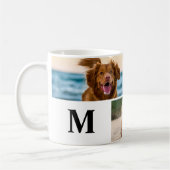 犬の恋人カスタム写真コラージペットモノグラム コーヒーマグカップ (左)