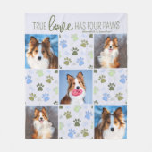 犬の恋人カスタム5 Pet写真レトロポープリント フリースブランケット (正面)