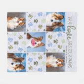 犬の恋人カスタム5 Pet写真レトロポープリント フリースブランケット (正面(横))