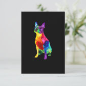 犬の恋人ギフトボストンテリア犬ボストカラフルン 出欠カード (スタンド正面)