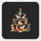 犬の恋人ギフトChihuahuaツリークリスマスライト スクエアシール (正面)