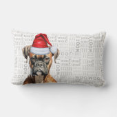 犬の恋人クリスマスかわいいボクサーホリデー ランバークッション (裏面)