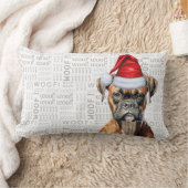 犬の恋人クリスマスかわいいボクサーホリデー ランバークッション (ブランケット)