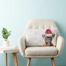 犬の恋人クリスマスかわいいボクサーホリデー ランバークッション