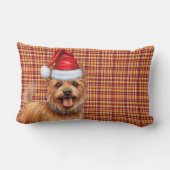 犬の恋人クリスマスオーストラリアのテリアプレイド ランバークッション (裏面)