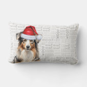 犬の恋人クリスマスオーストラリアの羊飼いサンタ ランバークッション (裏面)