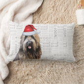 犬の恋人クリスマスキュートなブライアードシェパードホリデー ランバークッション (ブランケット)