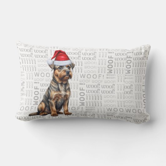 犬の恋人クリスマスキュート縁どテリアーホリデイ ランバークッション (裏面)