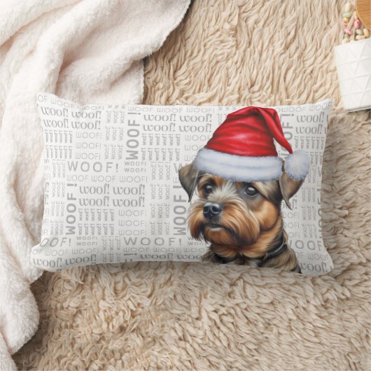 犬の恋人クリスマスキュート縁どテリアーホリデイ ランバークッション (ブランケット)