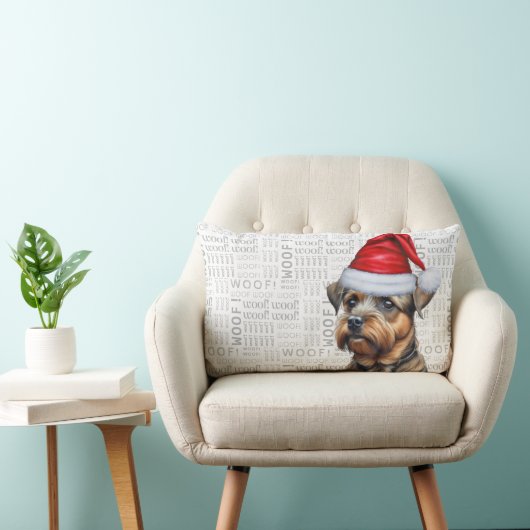 犬の恋人クリスマスキュート縁どテリアーホリデイ ランバークッション (椅子)