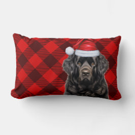 犬の恋人クリスマスニューファンドランドホリデープレイド ランバークッション