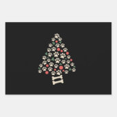 犬の恋人クリスマスポーツツリーポーズホリデーギフト ラッピングペーパーシート (正面)