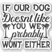 犬の恋人ステッカー |おもしろい犬シール | シール (正面)