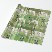 犬の恋人ダルマチアの格子模様クリスマス ラッピングペーパー (アンロールド)