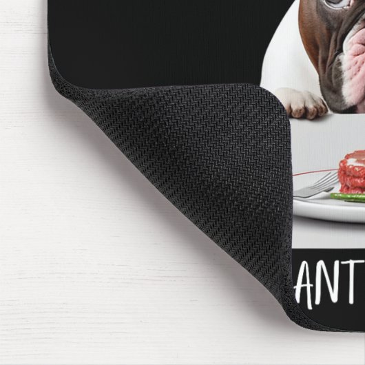 犬の恋人デザインステーキディナーフードブルフランスのドッグ マウスパッド (コーナー)