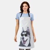 犬の恋人ハスキー犬のオーナーペット動物h エプロン (着用した状態)