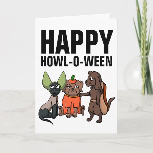 犬の恋人ハロウィーンのグリーティングカード カード (正面)