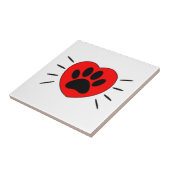 犬の恋人ハートとポープリント タイル (側面)