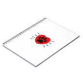 犬の恋人ハートとポープリント ノートブック (左側)