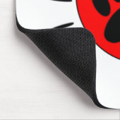 犬の恋人ハートとポープリント マウスパッド (コーナー)