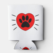 犬の恋人ハートとポープリント 缶クーラー (裏面)