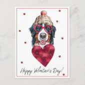 犬の恋人バレンタインギフトベルネーゼマウンテン シーズンポストカード (正面)