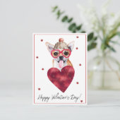 犬の恋人バレンタインギフトChihuahua シーズンポストカード (スタンド正面)