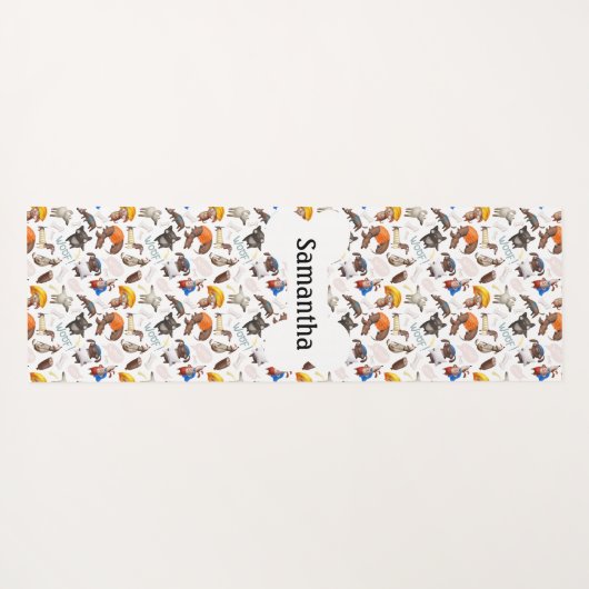 犬の恋人パーソナライズされたおもしろい ヨガマット (裏面(横))