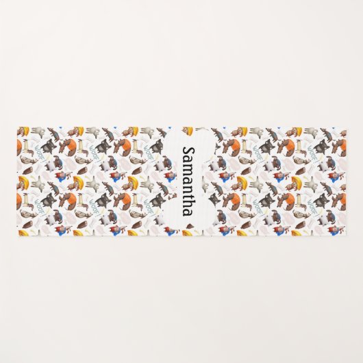 犬の恋人パーソナライズされたおもしろい ヨガマット (正面(横))