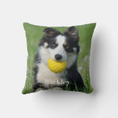 犬の恋人パーソナライズされたシンプル可愛いペットの写真 クッション (裏面)