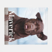 犬の恋人パーソナライズされたラブラドールレトリバーの写真 フリースブランケット (正面(横))