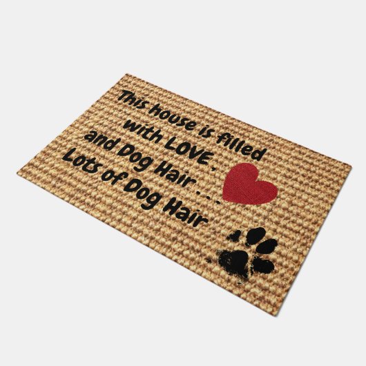 犬の恋人フロアマット – 愛と多くの犬の髪 ドアマット (アングル)