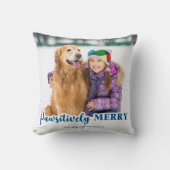 犬の恋人ホリデーパーソナライズされたクリスマスペットの写真 クッション (正面)