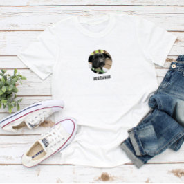 犬の恋人ミディアムカスタムフォトサークルとテキスト Tシャツ