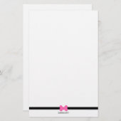 犬の恋人リトルホットピンクパーソナライズされたボーン 便箋 (正面/裏面)