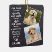 犬の恋人引用文キープサケパーソナライズされたペットの写真 セラミックオーナメント (右)